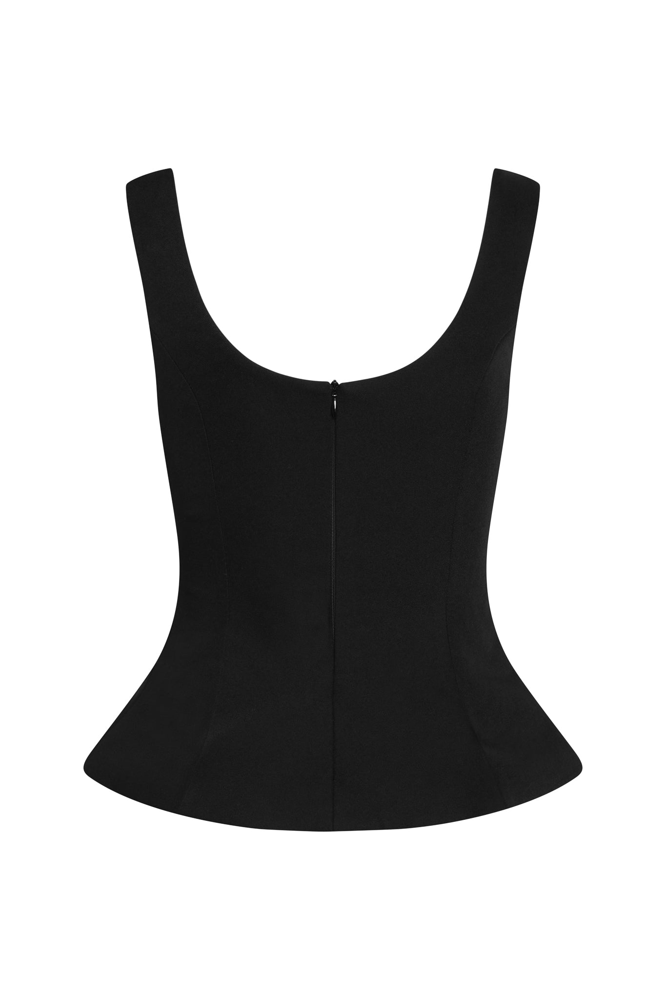 LEAU Calesia Contour Bustier Top in Black, back view.