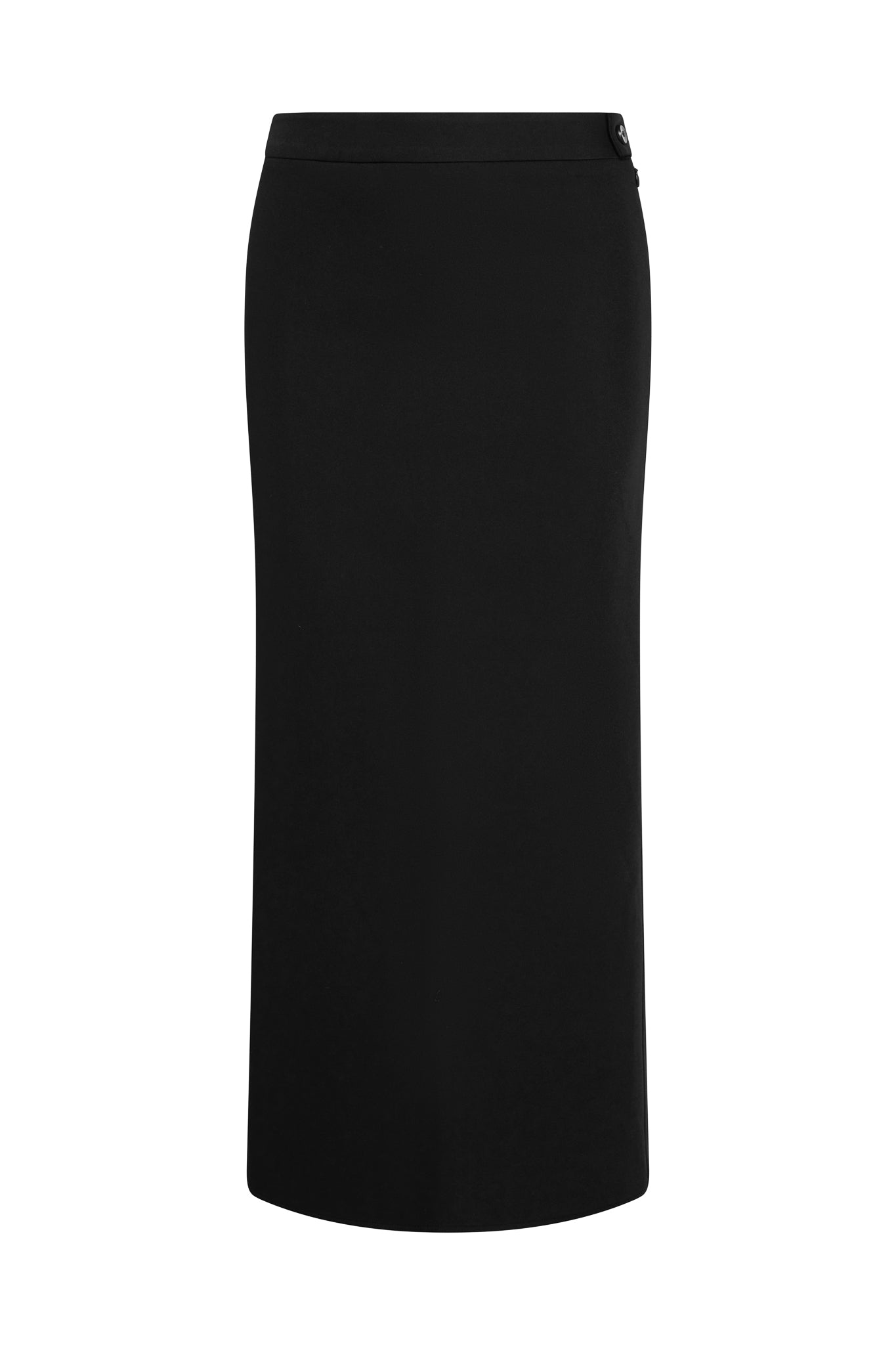 Classic Column Maxi Skirt in Black, front view.