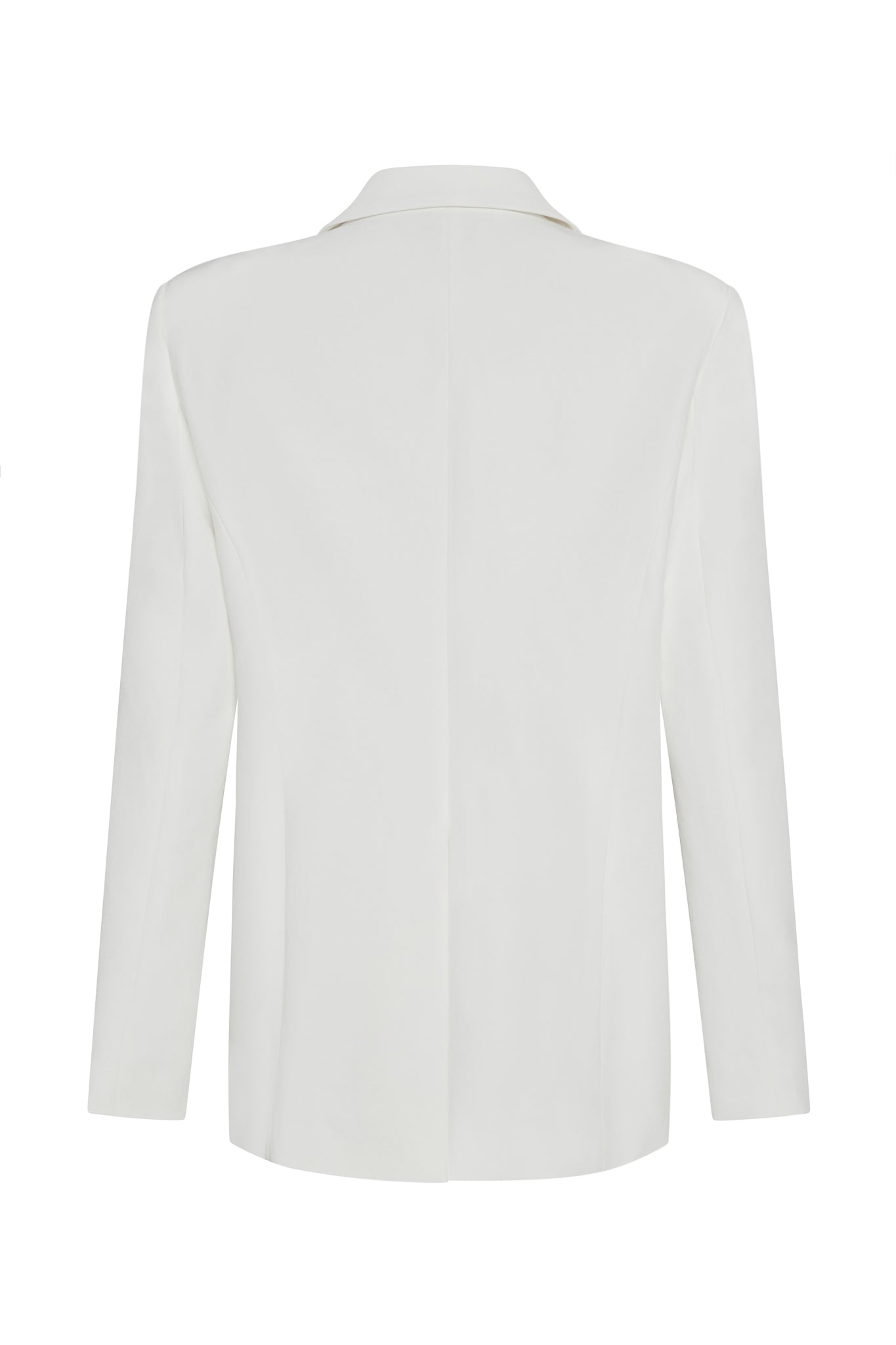 Classic Column Oversized Blazer in White, back view.