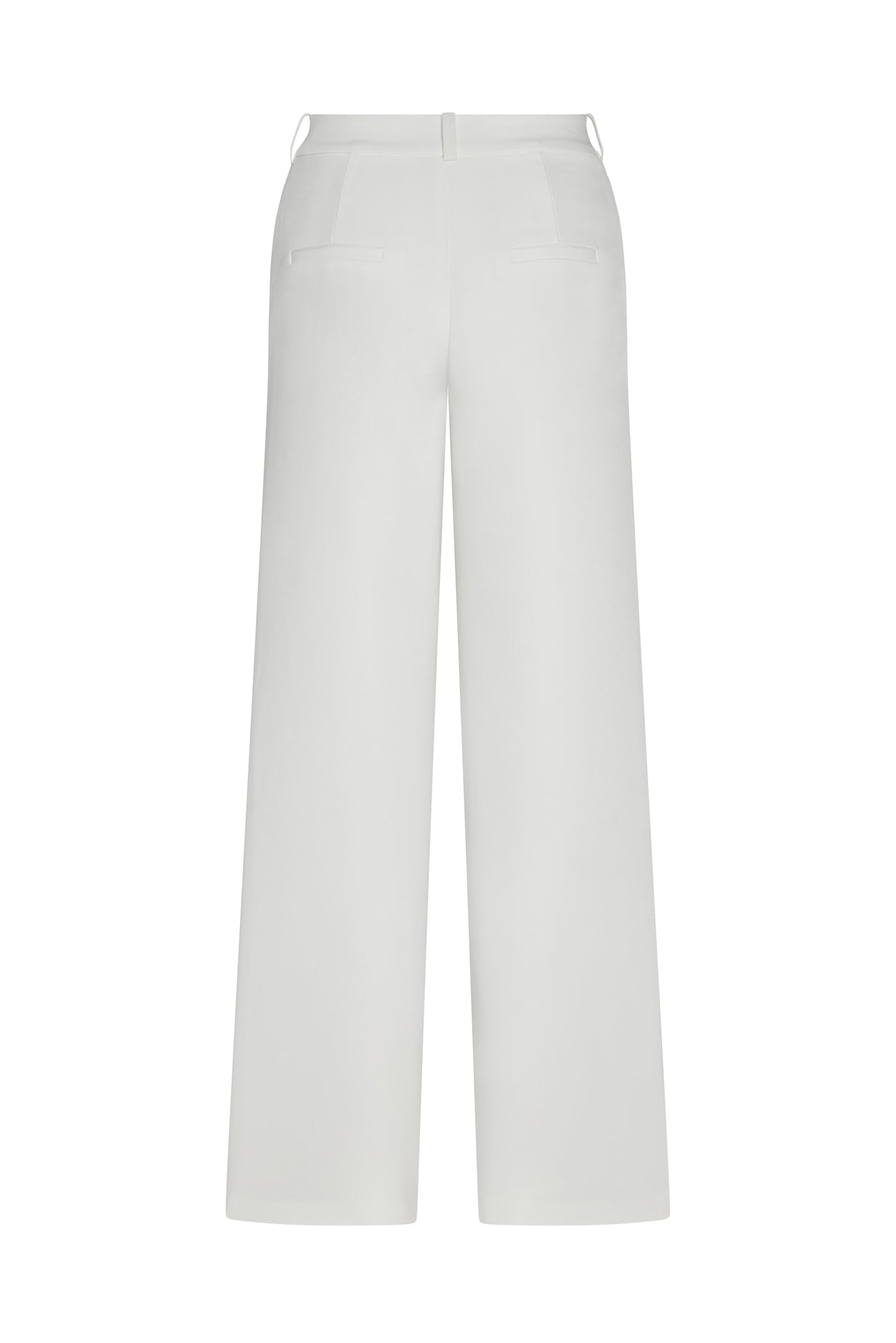 Classic Column Straight Trousers in White, front view.
