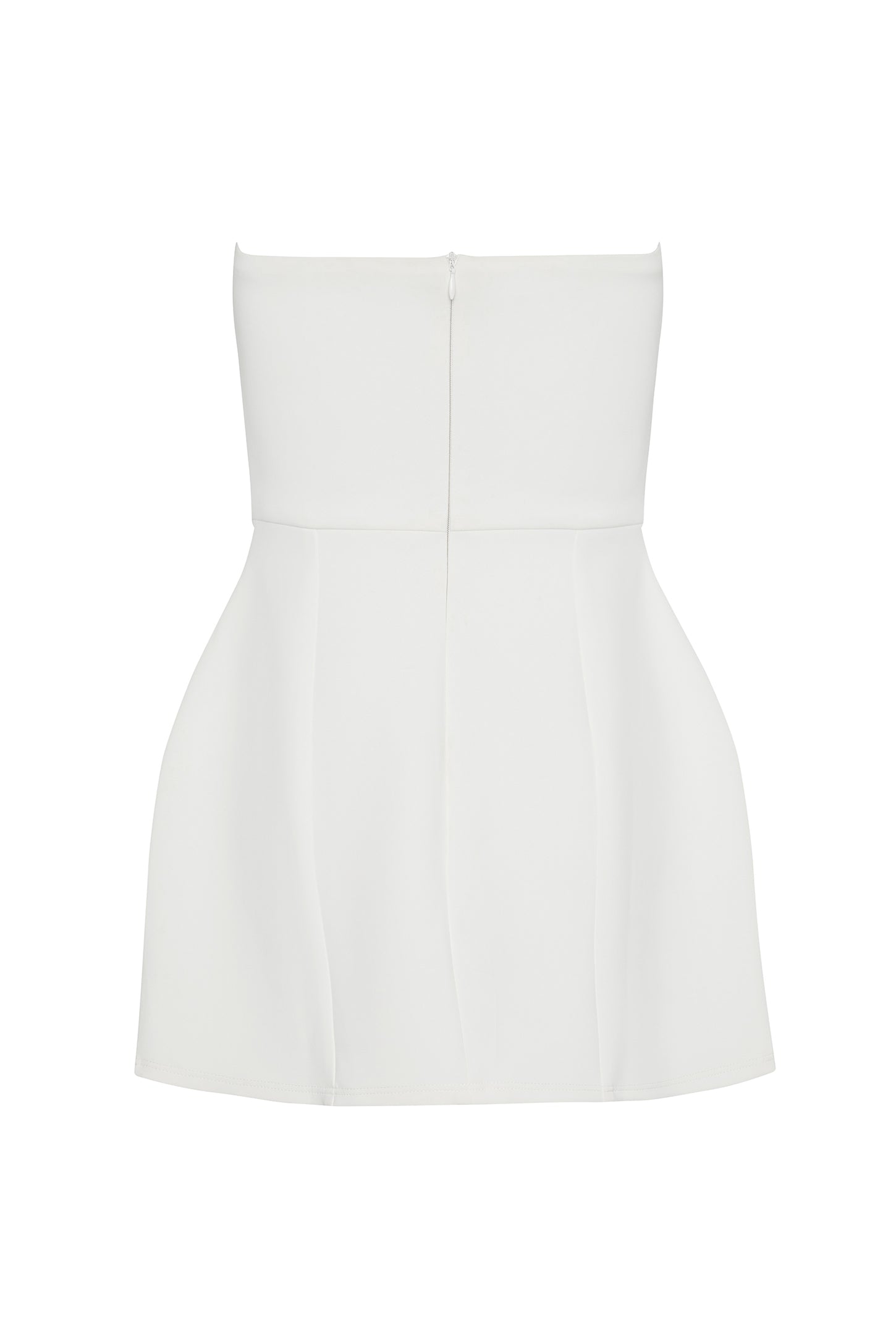 Eres Strapless Bustier Mini Dress in White, side view.