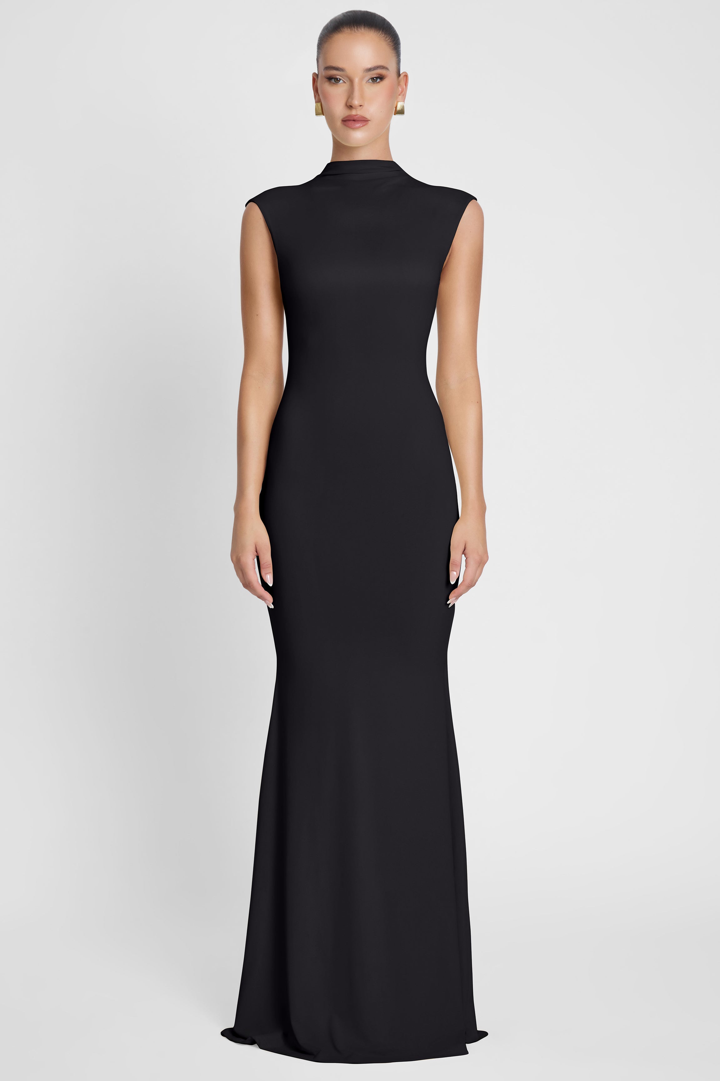 Como Cap Sleeve Maxi Dress - Black