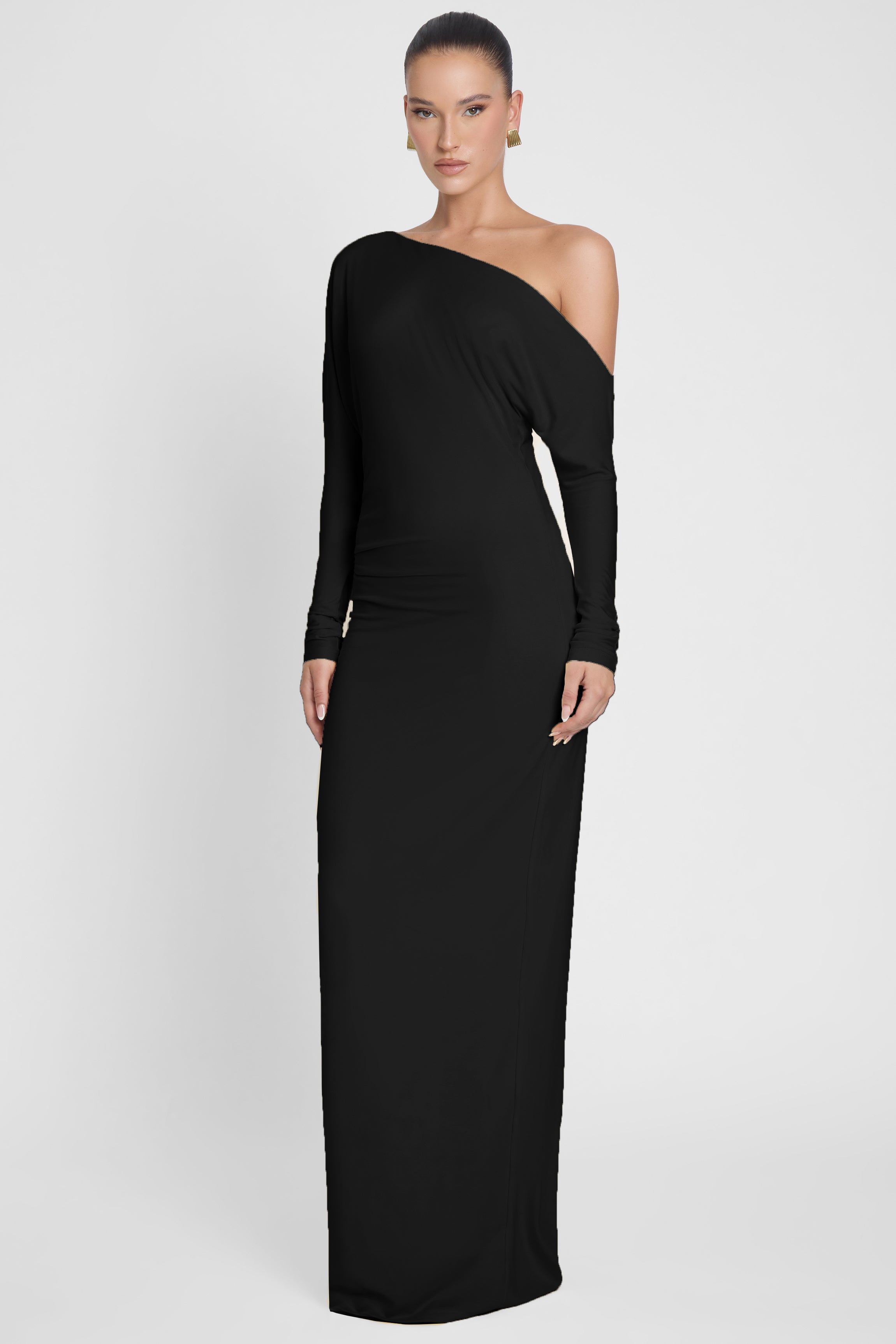 Sola Slouchy Jersey Maxi Dress - Black